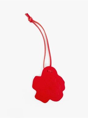 Clare V Tomato Red Hibiscus Leather Charm